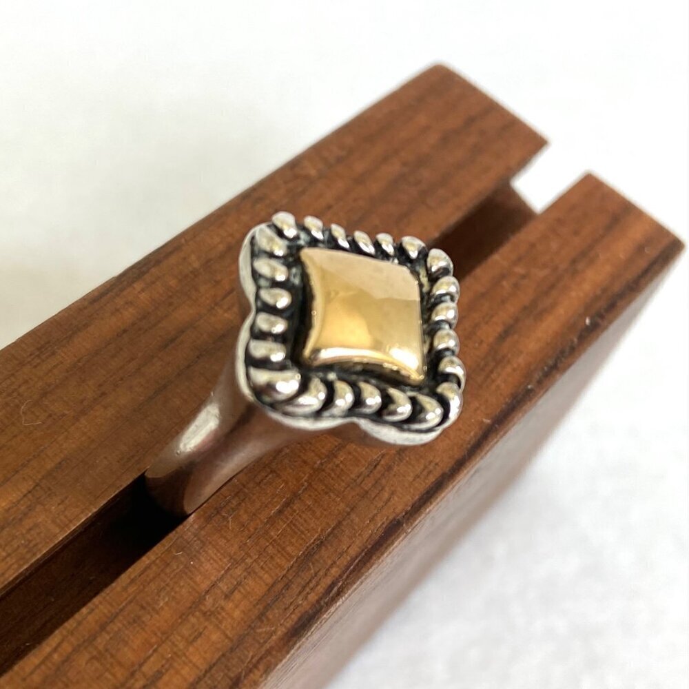 Joseph Esposito Sterling Silver 925 14K Yellow Gold Mixed Metal Ring Sz 6.75 - Picture 7 of 16